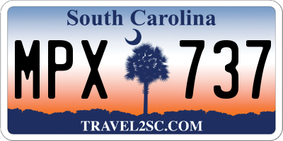 SC license plate MPX737