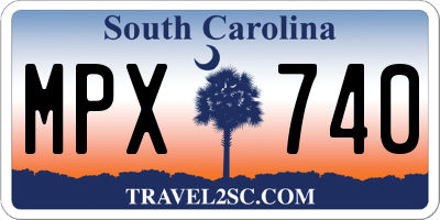 SC license plate MPX740
