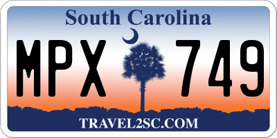 SC license plate MPX749