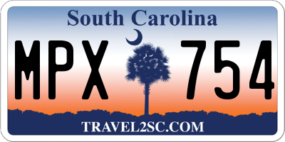 SC license plate MPX754