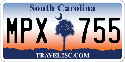 SC license plate MPX755