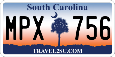 SC license plate MPX756