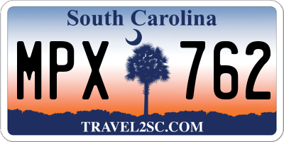 SC license plate MPX762