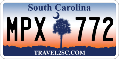 SC license plate MPX772