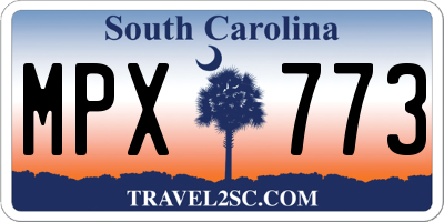 SC license plate MPX773