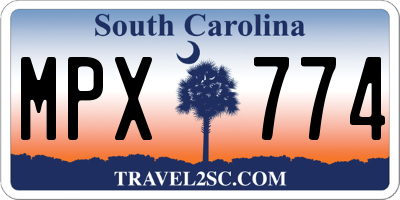 SC license plate MPX774