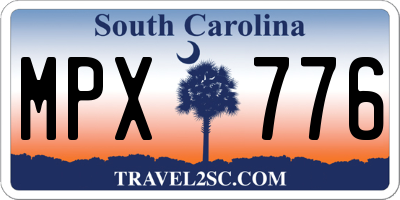 SC license plate MPX776