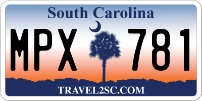 SC license plate MPX781