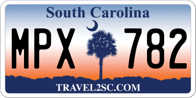 SC license plate MPX782