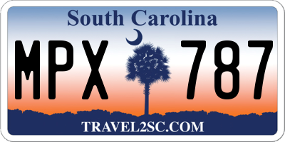 SC license plate MPX787