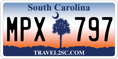 SC license plate MPX797