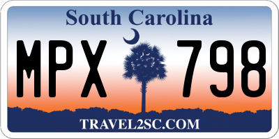 SC license plate MPX798