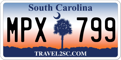 SC license plate MPX799
