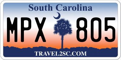 SC license plate MPX805