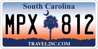 SC license plate MPX812