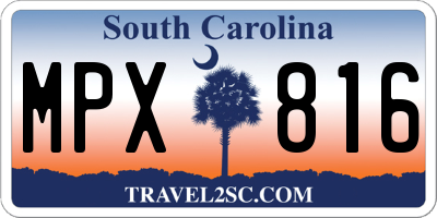 SC license plate MPX816