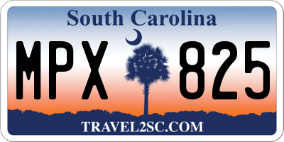 SC license plate MPX825