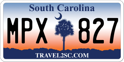 SC license plate MPX827
