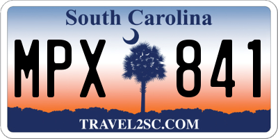 SC license plate MPX841