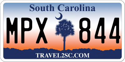 SC license plate MPX844