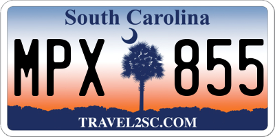 SC license plate MPX855