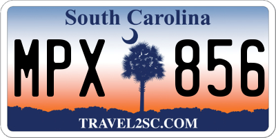 SC license plate MPX856