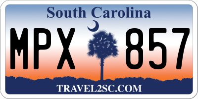 SC license plate MPX857