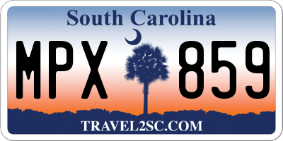 SC license plate MPX859