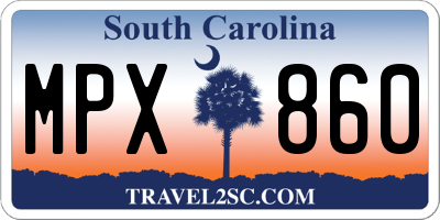 SC license plate MPX860