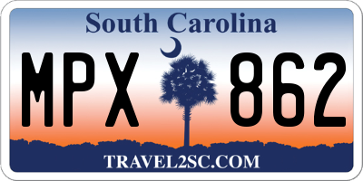 SC license plate MPX862