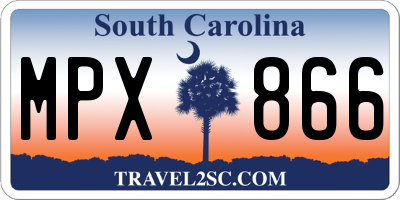 SC license plate MPX866