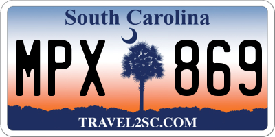 SC license plate MPX869