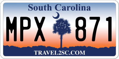 SC license plate MPX871