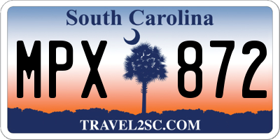 SC license plate MPX872
