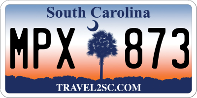 SC license plate MPX873