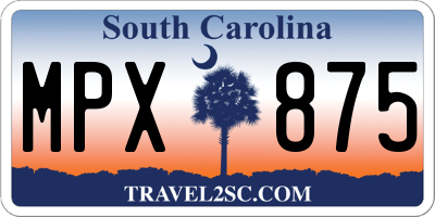 SC license plate MPX875