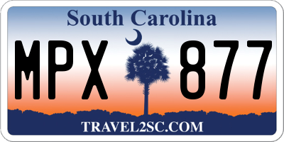 SC license plate MPX877