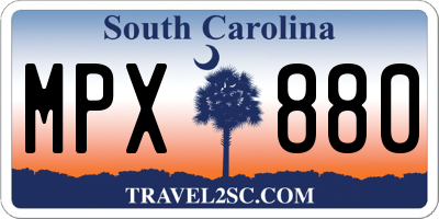SC license plate MPX880