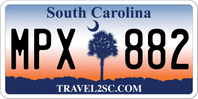 SC license plate MPX882