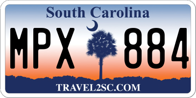 SC license plate MPX884