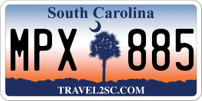 SC license plate MPX885