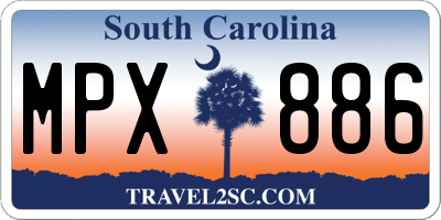 SC license plate MPX886