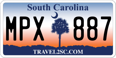 SC license plate MPX887