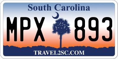SC license plate MPX893