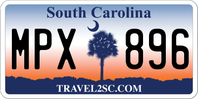 SC license plate MPX896