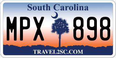 SC license plate MPX898