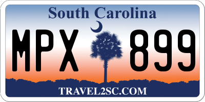 SC license plate MPX899