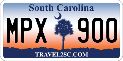 SC license plate MPX900