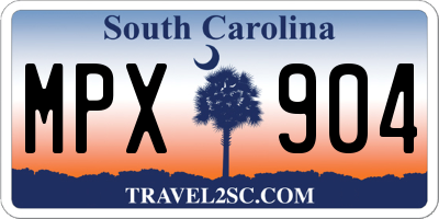 SC license plate MPX904