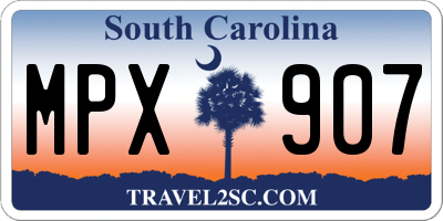 SC license plate MPX907